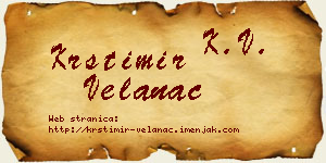 Krstimir Velanac vizit kartica
